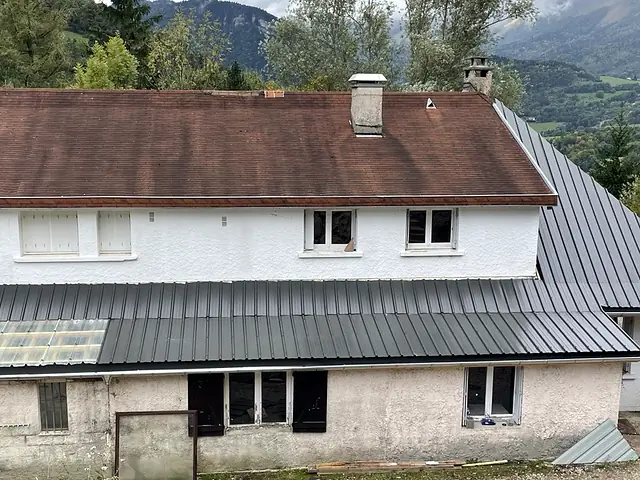 Passer au bac acier : photo de chantier.